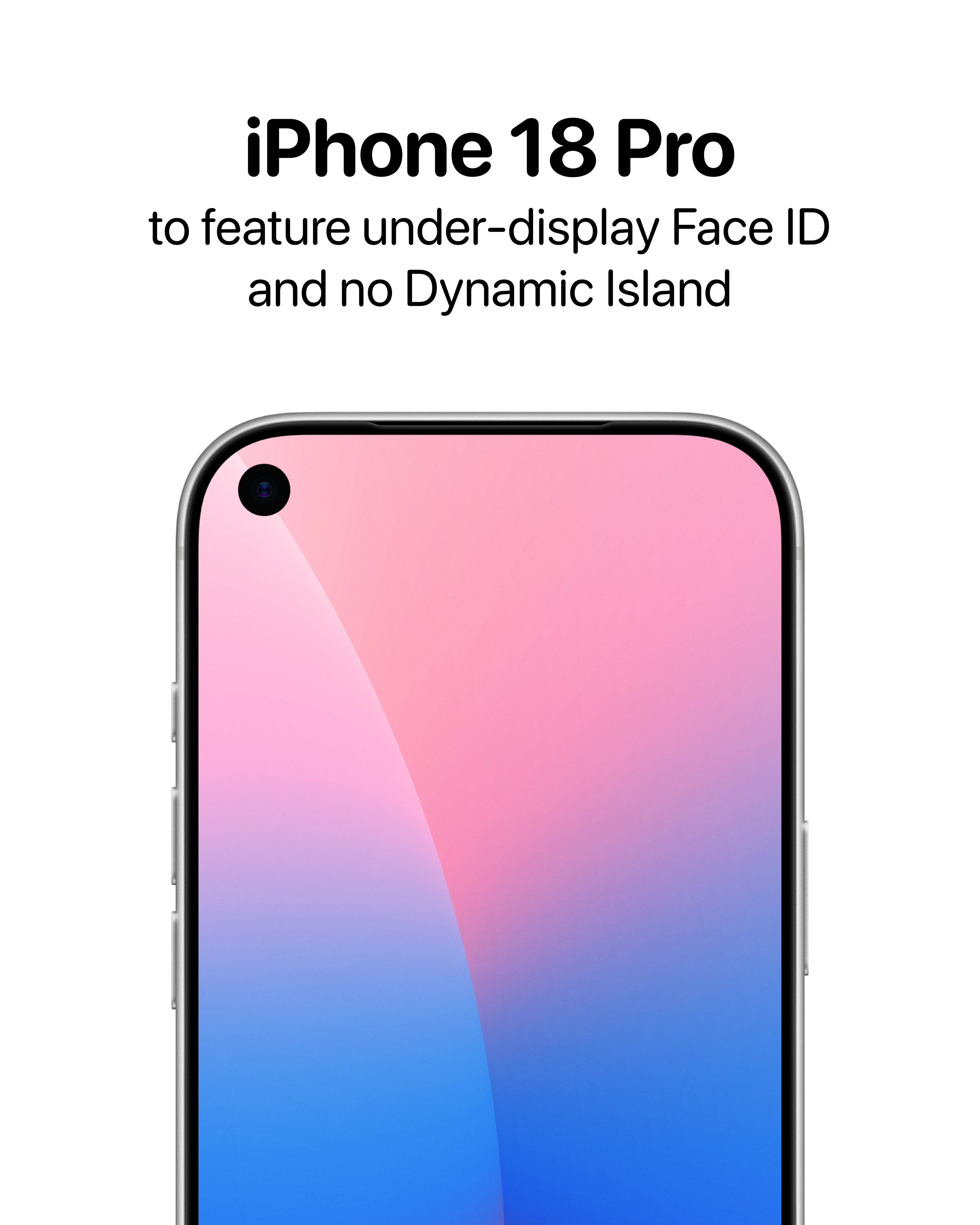 The iPhone 18 Pro and iPhone 18 Pro Max will reportedly feature under-display Face ID, a relocated front camera to the top-left corner, and variable aperture on at least one rear camera 🚨  Source: Wayne Ma and Qianer Liu (The Information)