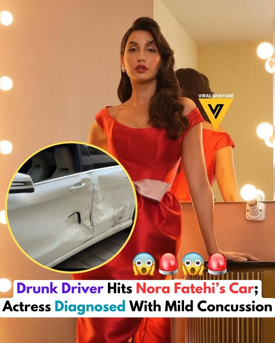 This news is extremely shocking… esp to the die hard fans of the superstar Nora Fatehi. Recently, an intoxicated driver slammed his car into Nora Fatehi’s car. As a result of which the actress suffers concussion. A source close to the actress said, “Nora Fatehi was involved in an unfortunate car accident, while on her way to the Sunburn Festival for her scheduled appearance with David Guetta, as a drunk driver rammed into her car. Her team immediately rushed her to the nearest hospital where the doctors conducted a CT scan to rule out hemorrhagic injury or internal bleeding. Doctors confirmed Nora has sustained a slight concussion from the impact. Despite medical advice to rest, Nora insisted on returned to work and fulfilling her professional commitments, and will make her scheduled appearance at Sunburn 2025 tonight." 🚨😳