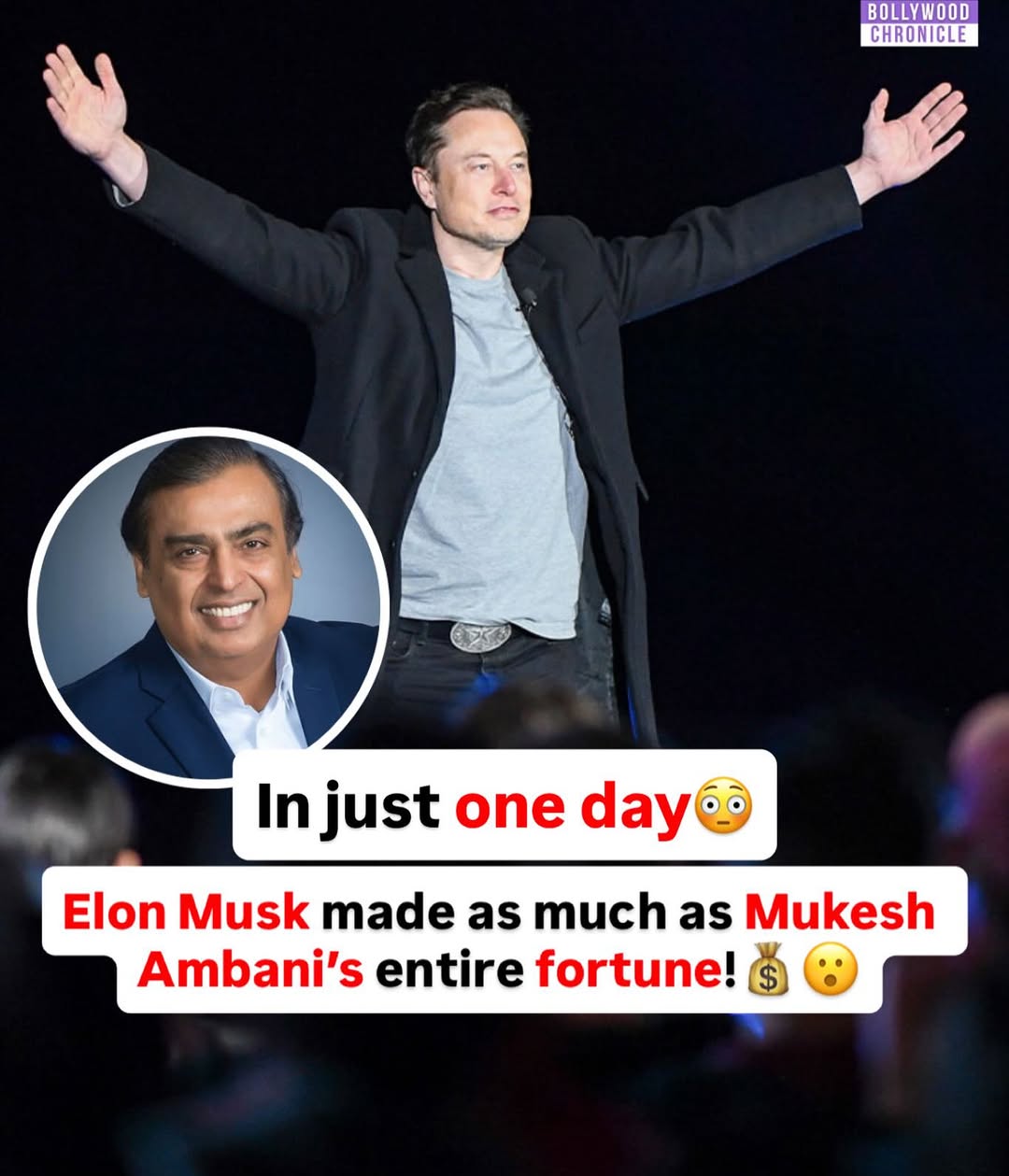 Elon Musk’s single-day wealth increase has, at times, been equivalent to or even surpassed the entire net worth of Mukesh Ambani. This is due to massive, one-off surges in the value of his stock holdings, particularly in SpaceX and Tesla.