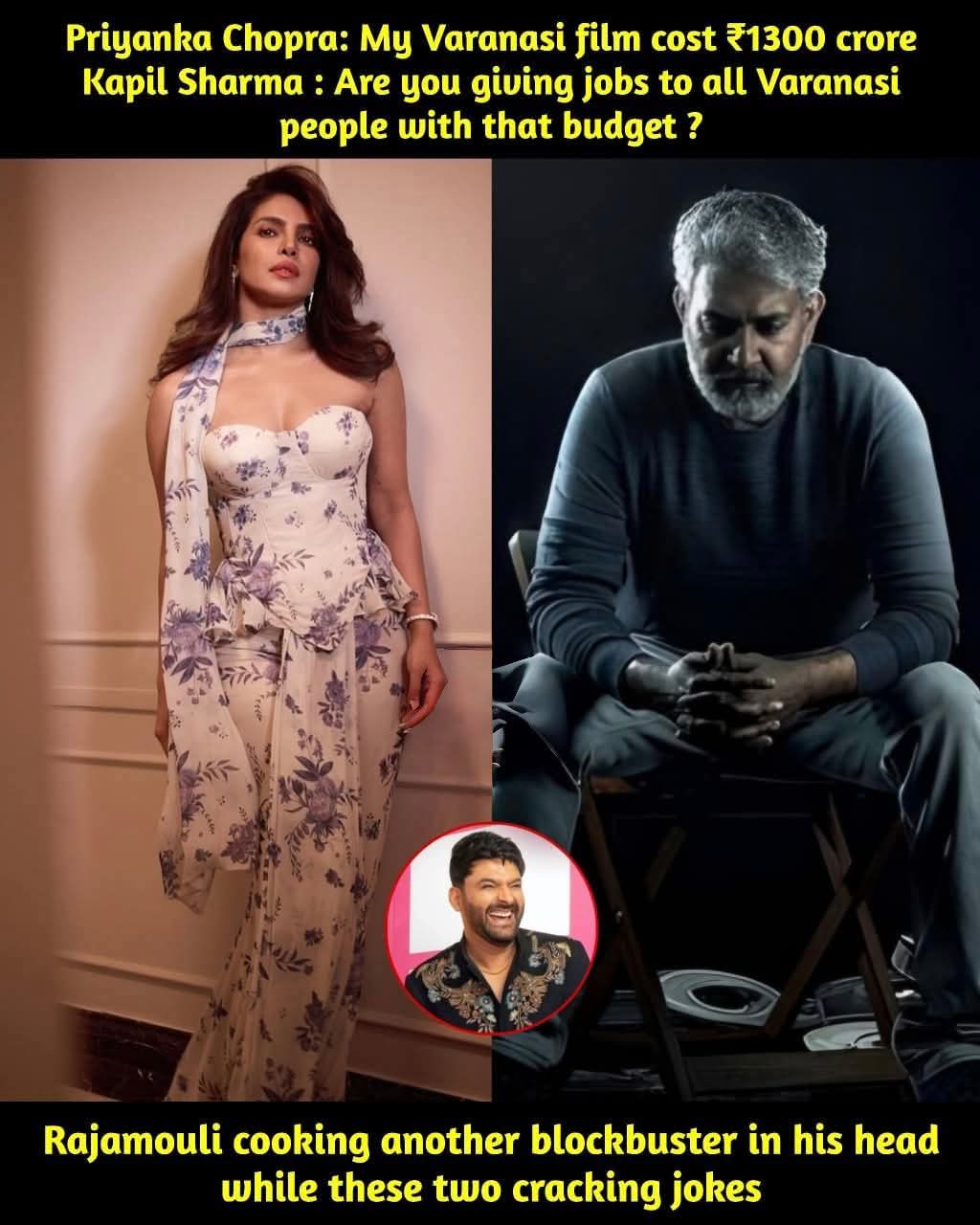 Priyanka Chopra recently mentioned on The Kapil Sharma Show that her upcoming film Varanasi is made with a massive ₹1300 crore budget, sparking widespread talk across the entertainment world. The news has inspired creative meme takes — from funny and sarcastic to serious and elevated versions — capturing fans’ mix of surprise, pride, and curiosity about one of India’s most expensive film projects ever. #priyankachopra #kapilsharma #thekapilsharmashow #comedy #varanasimovie #SSRajamouli #Bigbudget #bollywood #bollywoodmovies #bollywoodqueen #bollywoodstyle #likeforlikes #likesforlike #followers #followforfollowback #FollowersFB #like4follow #instalike #instadaily #viral2025 #trendingpost #instagram #instagood #fbpost2025 #fblifestyle #like4followme #viralchallenge