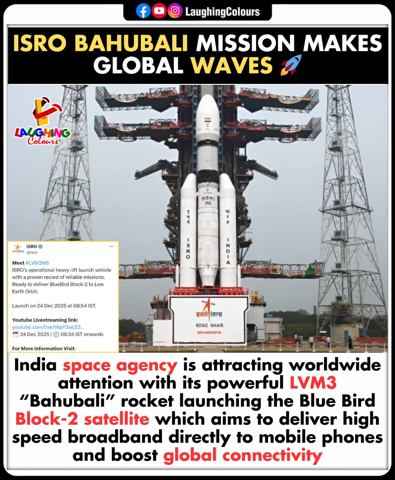 Isro rocket grabs world attention 🚀  #ISRO #IndianSpace #SpaceMission #ScienceNews #IndiaPride