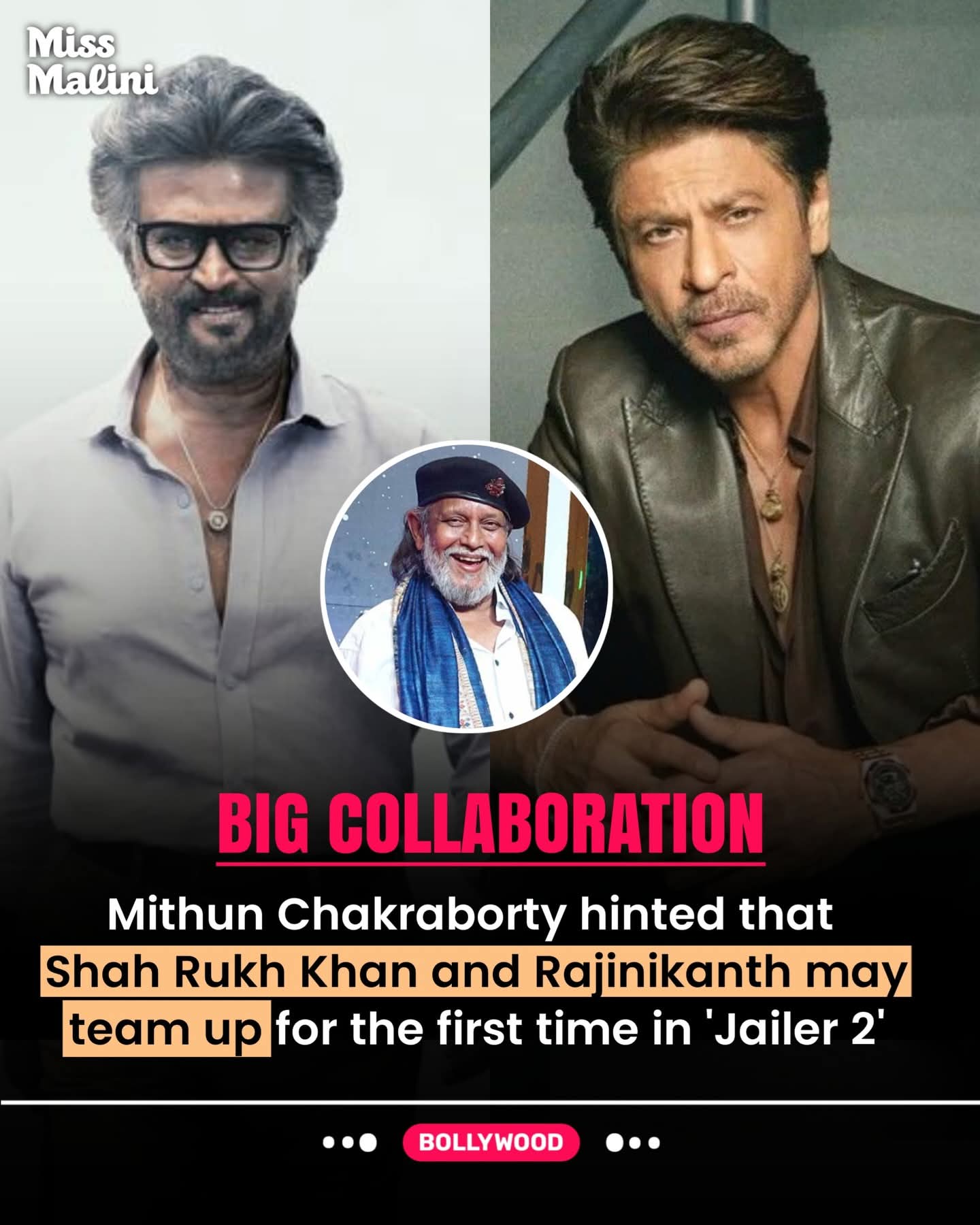 Yes, Mithun Chakraborty reportedly hinted strongly that Shah Rukh Khan will have a special appearance in Jailer 2, alongside Rajinikanth, Mohanlal, and Ramya Krishnan, marking their first proper on-screen collaboration, with SRK potentially playing an antagonist role against Mithun’s character. This exciting news comes from Mithun’s interviews, creating massive buzz for the sequel, which is slated for a June 2026 release and expands the original Jailer’s grand pan-Indian cast.   #missmalini #ShahrukhKhan #RajiniKanth #MithunChakraborty #Bollywood