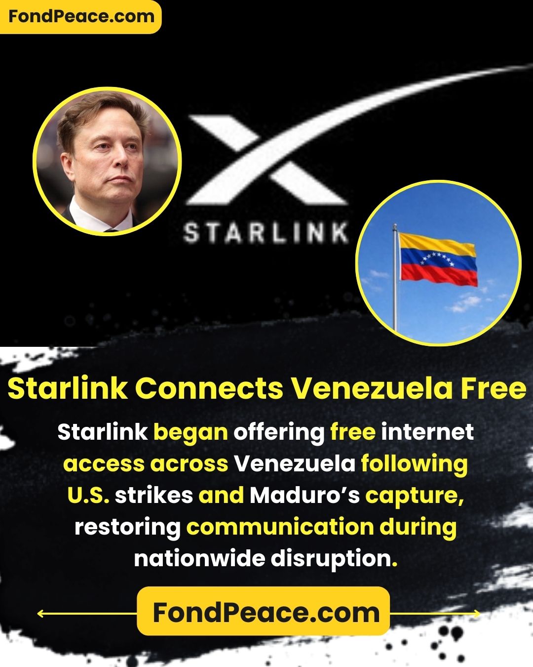 Starlink Connects Venezuela Free After U.S. strikes and the capture of Nicolás Maduro, Starlink stepped in to provide free internet access to Venezuelans, helping restore communication when connectivity mattered most. Technology once again reshapes geopolitics in real time.  Hashtags: hashtag#BreakingNews hashtag#Starlink hashtag#Venezuela hashtag#GlobalNews hashtag#TechPower hashtag#InternetAccess hashtag#WorldAffairs hashtag#CrisisUpdate hashtag#TrendingNow hashtag#NewsAlert