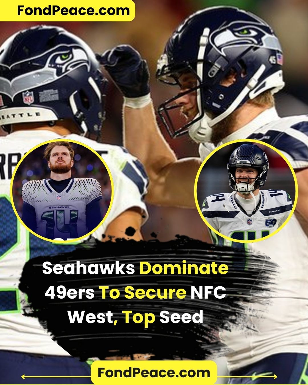 Seahawks Dominate 49ers To Secure NFC West, Top Seed Seattle stands alone at the top. The Seahawks beat the 49ers 13–3 to clinch the NFC West, lock up the No. 1 seed, earn a first-round bye, and secure home-field advantage throughout the playoffs. 🏈🔥 #Seahawks #NFL #NFCWest #GoHawks #NFLPlayoffs #FootballNews #49ers #HomeFieldAdvantage #FirstRoundBye #Gridiron #SportsUpdate
