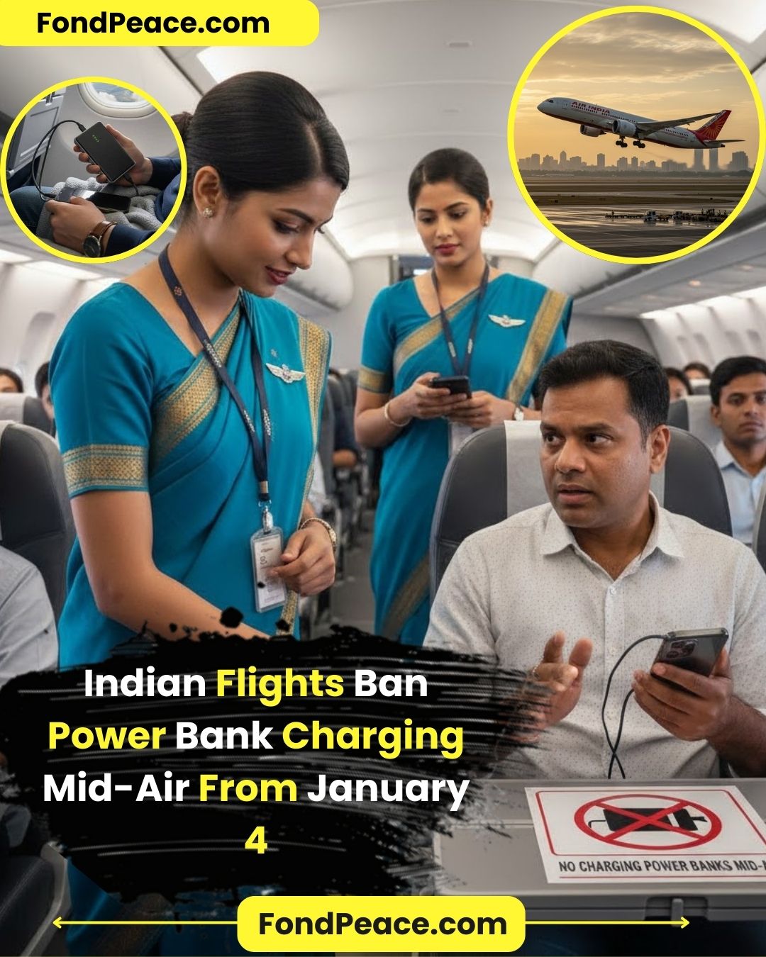 Indian Flights Ban Power Bank Charging Mid-Air From January 4