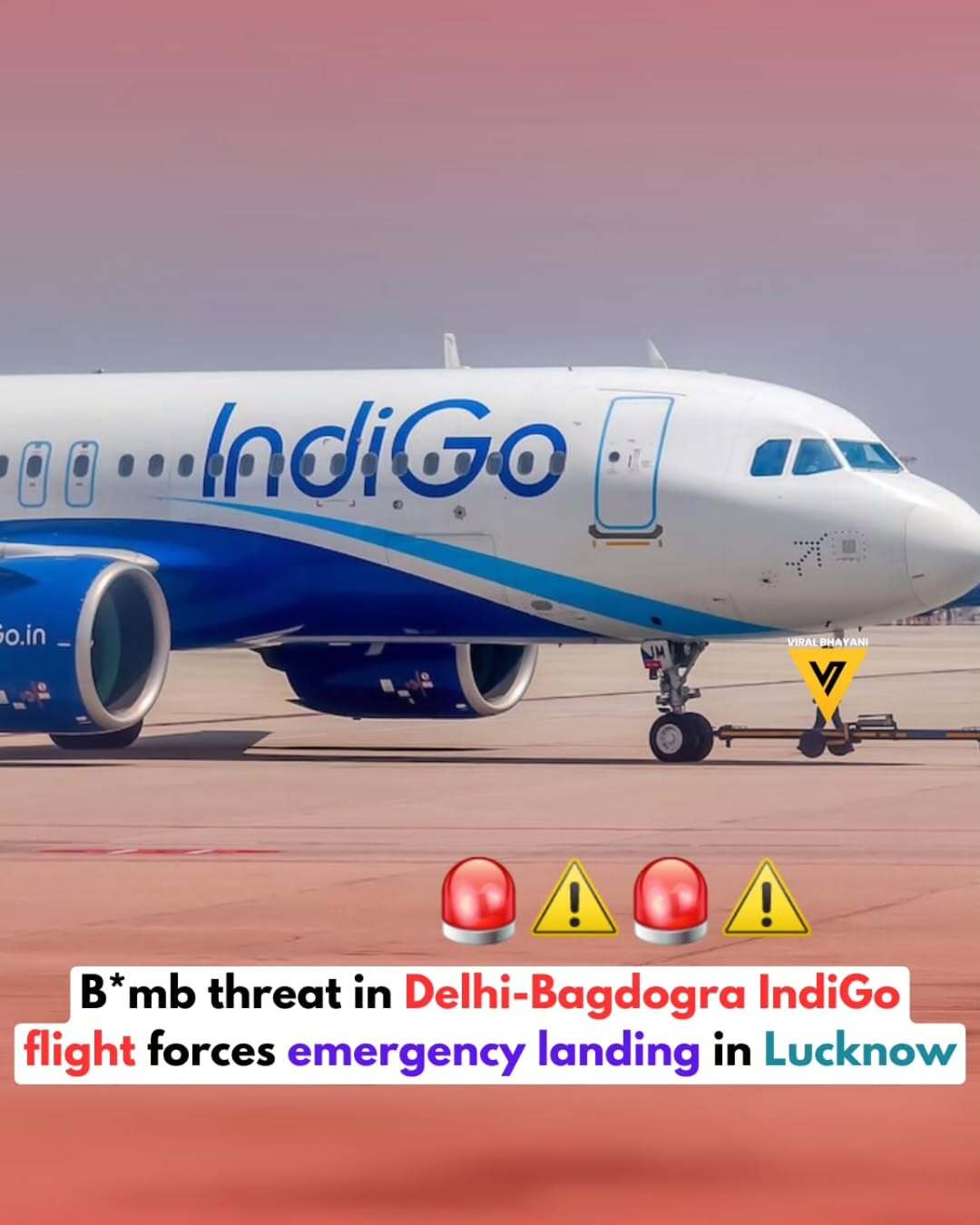 An IndiGo Airlines flight from Delhi to Bagdogra was forced to make an emergency landing at Lucknow airport on Sunday morning, January 18, 2026, after a b*mb threat was reported, police said. Air Traffic Control received information about the threat on IndiGo flight 6E-6650 at around 8.46 a.m., following which the aircraft was diverted and landed safely in Lucknow at 9.17 a.m. as per security protocols.  The flight was carrying 222 passengers, including eight infants, along with two pilots and five crew members. All passengers and crew were safely evacuated and the aircraft was parked in an isolation bay, while b*mb disposal squads and security agencies conducted a thorough search.  During initial checks, a handwritten note on a tissue paper reading “Plane mein b*mb” was found. Further investigation and legal action are underway, with police confirming that the law and order situation remains normal.🚨⚠️