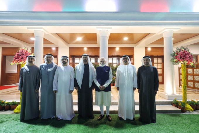 Modi Welcomes UAE President MBZ with Rare Airport Embrace and Key Deals. The leaders met for under two hours at Modi's residence, sealing agreements on defense partnerships, nuclear tech, space, AI, and a $2.5-3 billion LNG deal making India the UAE's top buyer. They aimed to double trade to $200 billion by 2032, with UAE investing in Gujarat's new airport and facilities. Officials hailed it as a multifaceted boost, from energy security to military ties, amid their personal bond.