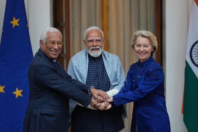 🇮🇳🇪🇺🚨#BREAKING : EU and India officially announce free trade agreement.

"We have concluded the mother of all deals." — EU's Ursula von der leyen

#EU #India #EuropeanUnion #TradeDeal