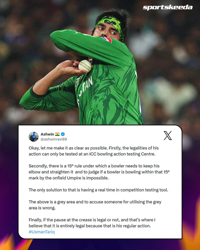 Ashwin explains whether Usman Tariq’s bowling pause action is legal or not !
