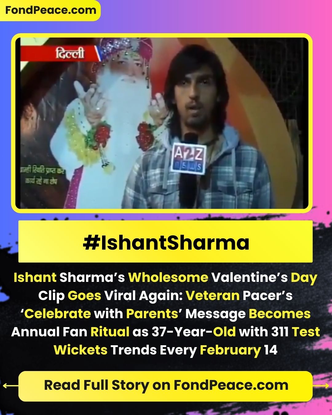 Ishant Sharma’s Wholesome Valentine’s Day Clip Goes Viral Again: Veteran Pacer’s ‘Celebrate with Parents’ Message Becomes Annual Fan Ritual as 37-Year-Old with 311 Test Wickets Trends Every February 14 | #IshantSharma #ValentinesDay #CricketNostalgia #TeamIndia #ViralClip #TestCricket #fondpeace