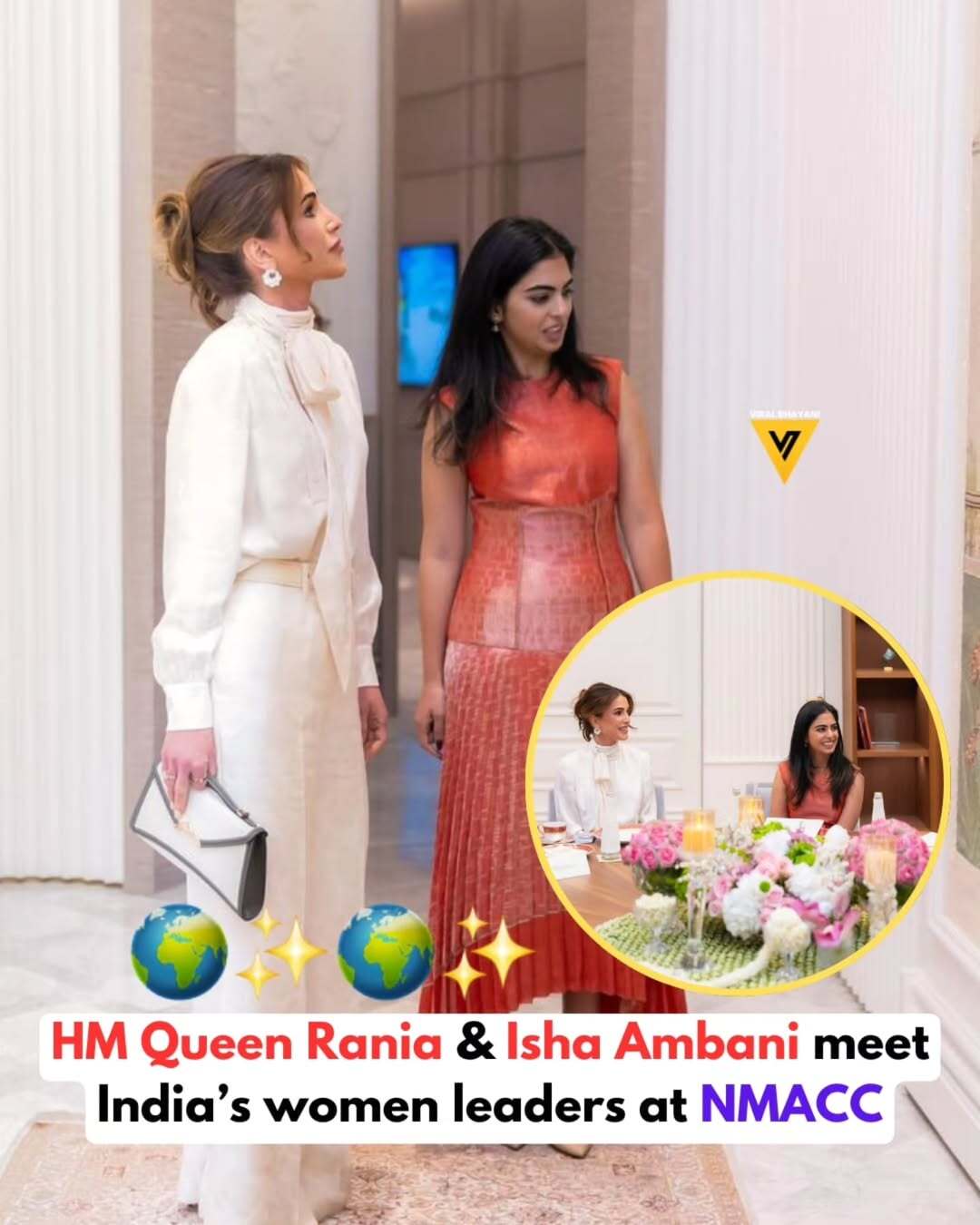 Her Majesty Queen Rania Al Abdullah and Ms. Isha Ambani came together at the NMACC office with some of India’s most influential women leaders, entrepreneurs, and creators across fashion, finance, philanthropy, sports, and the arts. The roundtable celebrated bold ideas, the drive to lead change, and the power of collaboration – reflecting NMACC’s commitment to amplifying voices shaping India’s cultural and social landscape.🌍✨
