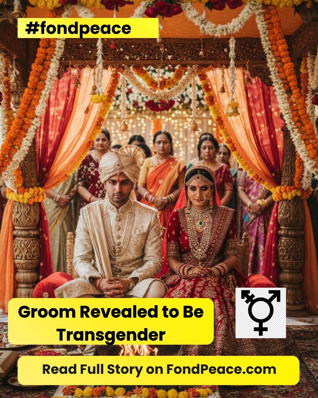 Barabanki Wedding Halted at Bride’s Bidaai After Groom Revealed to Be Transgender; Community Members Arrive for Blessings | Photo Credit: AT Card | #Barabanki #TransgenderGroom #WeddingNews #UP #India #CulturalRituals #AajTakSocial #ATCard #fondpeace