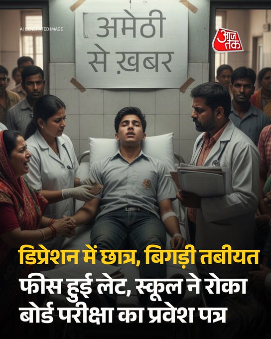 अमेठी में बोर्ड परीक्षा से एक दिन पहले निजी स्कूल द्वारा फीस बकाया बताकर छात्र का एडमिट कार्ड रोकने का मामला सामने आया है। 12वीं के छात्र अंशुमान त्रिपाठी को बिना प्रवेश पत्र लौटाए जाने से वह मानसिक तनाव में आ गया और तबीयत बिगड़ने पर अस्पताल ले जाना पड़ा। परिजनों ने स्कूल प्रबंधन पर मनमानी और अतिरिक्त धन मांगने का आरोप लगाया है। प्रशासन के अनुसार छात्र का एडमिट कार्ड उसकी मां को सौंप दिया गया है और मामले की जांच जारी है।

#Amethi #BoardExam #UttarPradesh #ATCard #AajTakSocial