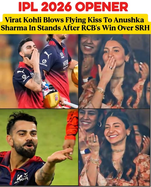 Virat Kohli’s Gesture to Anushka Sharma Goes Viral After RCB Win

A heartwarming moment featuring Virat Kohli and Anushka Sharma has gone viral following Royal Challengers Bengaluru’s victory over Sunrisers Hyderabad in their IPL 2026 opener on 28 March. After the match, Kohli was seen blowing flying kisses towards Anushka in the stands, a gesture that quickly caught fans’ attention on social media. The moment added a personal touch to the team’s strong start to the season, with supporters widely sharing and reacting to the clip online.

#ViratKohli #AnushkaSharma #RCB #IPL2026 #CricketMoments #SportsNews