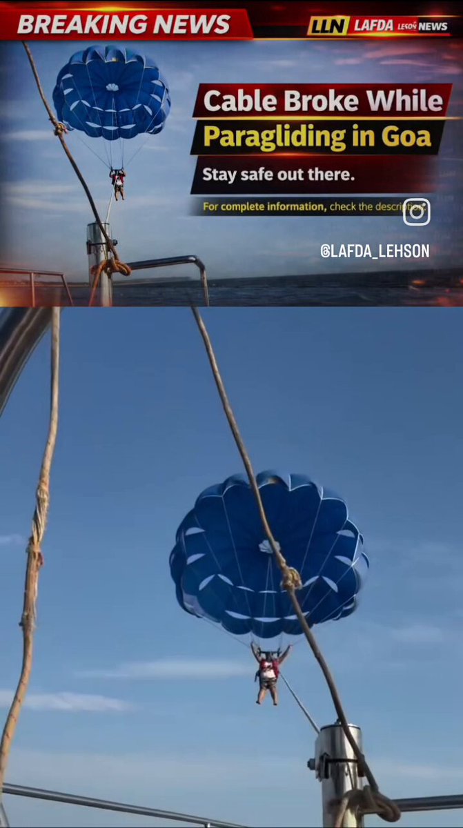 Parasailing Mishap at Baga Beach Raises Safety Concerns

A tourist parasailing off Baga Beach was rescued after the cable snapped mid-air, causing him to fall into the water. The incident, which occurred on Sunday, was captured in eyewitness videos circulating online.

Operators at the site responded quickly and managed to bring the tourist back safely, with no injuries reported. Authorities from the Goa Tourism Department have sought a detailed report on the incident and warned of strict action, including possible license cancellation, if negligence is found.

The episode has renewed concerns over safety standards and equipment maintenance at popular water sports destinations, especially during peak tourist season.

#Goa #BagaBeach #Parasailing #TouristSafety #IndiaNews #ViralVideo #TravelNews