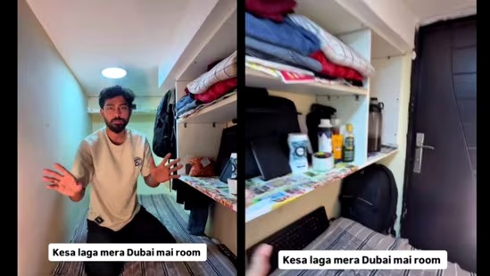 Dubai Rent Viral Video Creator Shows Tiny Room for 25000 Internet Shocked by Space

A content creator has gone viral after showcasing the small room he rents for ₹25,000 in Dubai, sparking widespread reactions online.

The creator, known by the handle “virenvlogsdubai,” shared a detailed tour of his compact living space, highlighting how limited the area is despite the high rent. The video quickly caught attention, with viewers expressing surprise at the size and conditions.

Social media users reacted strongly, with many commenting on the high cost of living in Dubai, while others joked about how difficult it would be to adjust to such a confined space.

Search trends like “Dubai rent room video,” “small room Dubai cost,” and “Dubai expensive living” are gaining traction as the clip continues to circulate.

#DubaiRent #ViralVideo #TrendingNow #CostOfLiving #DubaiLife #SocialMediaBuzz #LifestyleNews #InternetReact