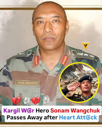 RIP Colonel Sonam Wangchuk | The Lion of Ladakh Passes Away
India has lost a true legend. Colonel Sonam Wangchuk (Retd), the "Lion of Ladakh" and a decorated Kargil War hero, passed away on April 10, 2026, at age 61.

Awarded the Maha Vir Chakra (MVC), Colonel Wangchuk is remembered for his incredible bravery during Operation Vijay in 1999. He led his team at a freezing 18,000 feet to capture a strategic ridge in the Batalik Sector, successfully fighting off an enemy ambush.

The Indian Army and Defence Minister Rajnath Singh have paid rich tributes to this "Son of Ladakh" whose courage will inspire generations. His final rites will be held in Ladakh according to Buddhist customs.

#ColonelSonamWangchuk #LionOfLadakh #KargilHero #IndianArmy #MahaVirChakra #OperationVijay #Ladakh #Salute #FondPeace