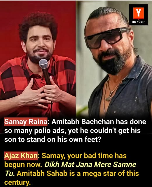 Samay Raina controversy sparks reactions, Ajaz Khan slams comedian, no direct comment from Amitabh Bachchan

Samay Raina’s recent stand-up clip has triggered controversy after remarks referencing Amitabh Bachchan went viral.

Actor Ajaz Khan reacted strongly, criticizing the comedian and calling the joke disrespectful.

Mukesh Khanna also expressed disapproval over the tone of such content.

Meanwhile, Amitabh Bachchan has not issued any direct statement, though his cryptic posts have added to online speculation.

#SamayRaina #AmitabhBachchan #AjazKhan #MukeshKhanna #Controversy #SocialMedia #TrendingNow #HindustanTimes #TimesOfIndia #Moneycontrol #FondPeace